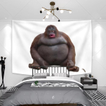 Le Monke Oh Oh L&otilde;hnav Vaip Naljakad Ahvi Lipud Seinale Riputatav Elutuba Magamistuba Kolledži &Uuml;hiselamu Kodu Ja Dekoratsioon Taust 125x150cm (50x60in)