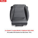 K&otilde;ikeh&otilde;lmav autokattekomplekt Tesla Model Y Juniper/Model 3 Highland jaoks PU-nahast autokattepadi ja pikendatav jalatugi Black 1Pcs gray