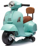 Laste t&otilde;ukeratas Vespa akupeal, seljatoega, t&uuml;rkiissinine