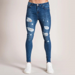 Uued Meeste P&uuml;ksid Hole Must Slim Fashion Kantud Teksad Meeste P&uuml;ksid M