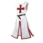 Meeste Keskaegne Templari Ratsu Korsettjakk - Halloweeni Renessanss Cosplay Jakk L white