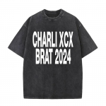 Charli Xcx Brat Tour Album Kirjatr&uuml;kiga T-s&auml;rgid Meeste Hip Hop K&otilde;rge Kvaliteet Vintage Pesu Moetrendi T-s&auml;rk Unisex Streetwear S