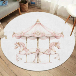 Karusselli &uuml;mar vaip Roosa printsessimustriga vaip laste tuppa elutuppa magamistuppa Pehme p&otilde;randamatt Armas lasteaia kodu kaunistus 120cm x 120cm beige
