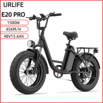URLIFE E20 PRO Elektrijalgratas 45KM/H 750W Mootor 48V/15.6AH Aku Linnamaastik V&auml;litingimustes Maastikuratas 20*4.0 Maastikurehv Elektrijalgratas E20 PRO Black 45KM/H must