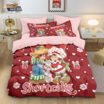 3 tk Roosa Maasikat&uuml;drukuga Tr&uuml;kitud Udusule Tekikott Komplekt, Mitme Suurusega Magamistoa Voodipesu Kaunistus, Masinpestav 135x200cm-EU-Single&set