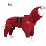Reguleeritav t&auml;iskattega vihmamantel keskmistele kuni suurtele koertele: Kuldne retriiver, Labrador, Saksa lambakoer - Tihendatud &otilde;mblus, Neljajalgne disain L/Chest 53-65cm, Back 40cm, 16-20kg
