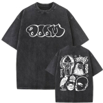 MF DOOM Pesemismustriga Must Graafiline T-s&auml;rk Hip Hop Rap Streetwear Unisex T-s&auml;rk 3XL mitmev&auml;rviline