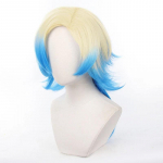 Kvaliteetne Anime Blue Lock Michael Kaiser Cosplay Parukas 60cm Gradiend Nr.10 M&auml;ngija Parukas Kuumakindel Juustega Parukad + Parukakate (as the picture,One Size)