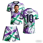 Suvine uus komplekt Cristiano Ronaldo Messi Mbapp Yamal 3D tr&uuml;kiga jalgpallis&auml;rk kiiresti kuivav l&uuml;hikeste varrukatega spordikomplekt t&auml;iskasvanutele lastele 130
