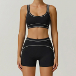 Euroopa ja Ameerika Naiste Joogakomplekt: Rinnahoidja rinnapehmendustega ja k&otilde;rge v&ouml;&ouml;kohaga retuusid jooksmiseks ja Pilateseks brown