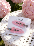 DIOR 2 tk Roosad L&auml;bipaistvad Logoga Juukseklipid Metallist Alligaator-Barretid Moodsad Naiste Tukkide Juukseaksessuaarid Igap&auml;evane Kaunistus roosa