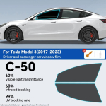 Eelnevalt l&otilde;igatud aknav&auml;rvi kile Tesla Model 3 2020-2023 & Highland 2024 jaoks P&auml;ikese UV-kaitse Salongi kleebis rear 6 percent must