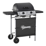 Gaasigrill kaanega, 5,6 kW p&otilde;letid, BBQ ja rattad, 104x49x99cm 104 x 49 x 99 cm