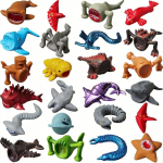 24tk Meres&ouml;&ouml;ja Bloop Gran Maja Kuju Kodu Kaunistus Mudel Mini 2,5-5 cm S&uuml;vamere Koletise Kujud Kodu Kaunistused 2.5-5CM