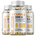Vitamiin A 10000 R&Uuml; (3000 mcg RAE) 120 pehmet kapslit &mdash; N&auml;gemise tugi, Immuuns&uuml;steemi tugi, Igap&auml;evane heaolu 120*3
