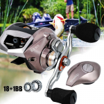 Baitcasting Reels Ultra Smooth 18+1 Bearings Carbon Fiber Drag Reel Left Hand kohv