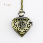 B-Bay naiste vanaaegne &otilde;&otilde;nes s&uuml;damekujuline ripats, pika ketiga kaelakee, armas taskukella sisekujundus