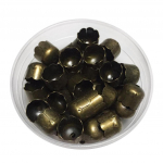 45 tk otsakorgid ehteraud, 10 mm n&ouml;&ouml;rkork, kuldsed as described h&otilde;be