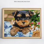 Teemantmaaling Loomade kivist teemanttikandid Koera ristpistes 20X30CM