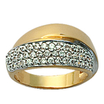 Bague Plaqu&eacute; Or 'P&eacute;n&eacute;lope' blanc dor&eacute; - 10 mm 50 kuld