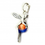 Les Tr&eacute;sors De Lily [E9712] - Pendentif Argent 'F&eacute;e Clochette' Orange bleu argent&eacute; - 15x20 mm oranž