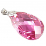 Les Tr&eacute;sors De Lily [F6901] - Pendentif Argent 'Linda' Rose argent&eacute; (rhodi&eacute;) - 20x30 mm Heleroosa