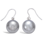 Les Tr&eacute;sors De Lily [G5568] - BO Argent 'Perla' gris argent&eacute; (rhodi&eacute;) - 10 mm hall