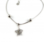 Les Tr&eacute;sors De Lily [K9576] - Bracelet Argent 'Etoile' blanc valge