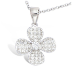 Les Tr&eacute;sors De Lily [L4643] - h&otilde;bedane ripats 'Clover' h&otilde;bevalge (roodiumiga kaetud) - 15x15 mm valge