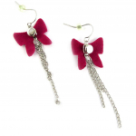 Les Tr&eacute;sors De Lily [L7494] - Boucles Cr&eacute;ateur 'Noeud Romantique' rose (tissu) Heleroosa
