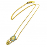 7bis [P3890] - K&auml;sitsi valmistatud kaelakee  Boho  (unen&auml;op&uuml;&uuml;dja) t&uuml;rkiissinine kuld - 15x8 mm t&uuml;rkiissinine