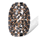 Bague Plaqu&eacute; Or 'Sissi' noir dor&eacute; ros&eacute; (gold pink) - 30 mm 56 Heleroosa