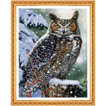 T&auml;is&uuml;mmargune puur 5D DIY Teemantmaal  &Ouml;&ouml;kull talvel  Tikand Ristpistes Kodukaunistus 20X30CM