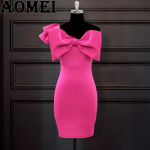 Roosipunane minikleit, volangidega, &uuml;he &otilde;laga, kikilips Patchwork Bodycon naiste peokleidid, suur suurus 5XL S fuksia