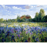 Lillep&otilde;ld lilla riimiga maastik DIY numbrite j&auml;rgi digitaalmaaling Moodne seinakunst L&otilde;uendimaal Unikaalne kingitus Kodukaunistus 40x50cm 40x50cm no frame