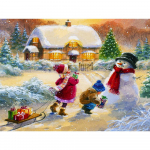 5D teemantmaaling DIY j&otilde;uluk&auml;sit&ouml;&ouml; t&auml;isnurkne/&uuml;mmargune puur Teemanttikandid T&uuml;drukule kingitus Mosaiik Pilt K&auml;sit&ouml;&ouml; N&auml;put&ouml;&ouml; Kodukaunistus Full Round (20X30CM)