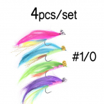 Bimoo 4tk/komplekt nr 1 K&auml;rbsep&uuml;&uuml;k Booby Streamer Flies Ujuv UV-k&auml;rbses&ouml;&ouml;t forelli bassip&uuml;&uuml;giks Mix Color