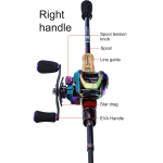 SOUGAYILANG Baitcastingi &otilde;ngeritva rullikombinatsioonid 4 sektsiooniga &otilde;ngeritv, 9+1BB Baitcasting Reel Bass Forell Magevee Merevee kalastustarbed 1.8M&Left