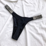Naiste seksikas G-String stringid Rhinestones Naiste pesu Aluspesu Fitness aluspesu L must