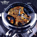 V&otilde;itja Must skelett Disainer Sinine Graveering Kell Meeste Nahkrihm Meeste Kellad Tippbr&auml;ndi Luksuslik Automaatkell Montre Homme kuld