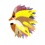 Blucome Acrylic Animal Hedgehog Pross Naiste pross mantli &uuml;likonnale Hijab Laple Pins Uusaasta kingitus kollane