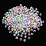 Lastep&auml;eva kingitus l&auml;bipaistev viie kroonlehega lille s&uuml;da, lill, akr&uuml;&uuml;list perforeeritud helmed, k&auml;sitsi valmistatud aksessuaarid 1