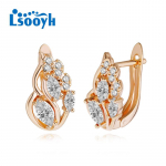 LSOOYH Clip K&otilde;rvar&otilde;ngad Roosa kulla v&auml;rvi moek&otilde;rvar&otilde;ngas naistele Cubic Zirconia &otilde;&otilde;nsad k&otilde;rvar&otilde;ngad Ehted A