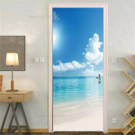 Mere rannaukse kaunistuskleebised Magamistoa Sissep&auml;&auml;s Poiste T&uuml;drukute Tuba 3D-tapeet Looduslik maastik Isekleepuvad koduseina kleebised sea blue sky sticker