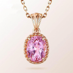 Bella Box Rose Golden Cherry Blossom Powder Temperament Elegantne Ovaalne Ripats Kaelakee Naistele V&otilde;luv Pulma Kihlus Peened Ehted Uus Trendikas kuld/roosa