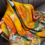 Uus luksuslik br&auml;ndi siidist sall Naiste suvine rannasatiinsall Disainiga &uuml;mbrisprint Hijab Kevadised suured pear&auml;tikud Stoles Bandana 2022 180x90cm