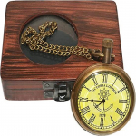 Royal Handicraft Antique Vintage Maritime Victoria London1920 messingist puidust karbiga taskukell