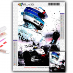 Populaarne 5D isetegemise ristpistega F1 v&otilde;idus&otilde;idujuhi maalimine t&auml;ispuur-ristpistes k&auml;sit&ouml;&ouml;komplekt seinakleebis Kodukaunistus Full Round 20X30CM