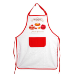 Les Tr&eacute;sors De Lily [A2441] &ndash; puuvillane k&ouml;&ouml;gip&otilde;ll 'Patisseries' punane valge (K&auml;sit&ouml;&ouml;line ja maitsev) - 90x70 cm punane