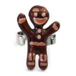 NOA [R3158] &ndash; pruun disains&otilde;rmus &bdquo;Monsieur Biscuit&rdquo; &ndash; 25x20 mm pruun